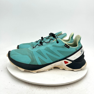 Salomon Supercross GTX Women Size 9 Teal Black Quicklace Trail Running Shoes