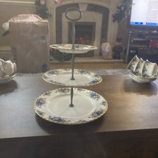 Rare Vintage Royal Albert Moonlight Rose 3 Tier Cake Stand Bone China