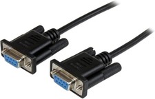 Image of StarTech.com 2m Black DB9 RS232 Serial Null Modem Cable F/F - DB9 Female to Fem