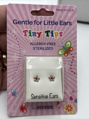 Studex Tiny Tips Earrings For Little Ears TT-6047 GP Crystal Ruby