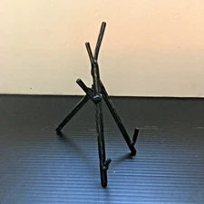 VTG Black Metal Gold Tone Decorative Display Stands Easel Folding Tripod Stand