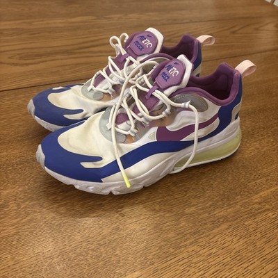 Nike Air Max 270 React Shoes Mens Size 9.5 White Purple Blue Egg Pack CW0630-100