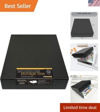 Museum Archival Storage Box, Drop Front, 11.75x15.25x3 in, Black  Acid-Free ...