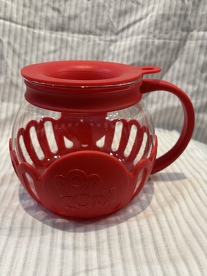 Ecolution Micro Pop Popcorn Popper 1.5 Qt Red New w/Tag No Box Glass & Silicone