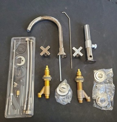 Rohl Bathroom Faucet Polished Nickel Cross Handles A2208XMPN-2 A2