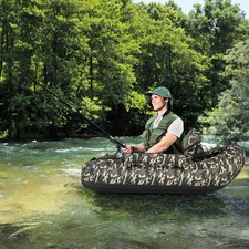 GAINOOM Fishing Float Tube V-Shaped Inflatable Float Tube Camouflage