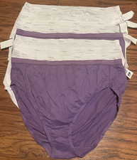 Women  s Hanes 100 Cotton Briefs Size 10 White Purple 9 pairs NEW