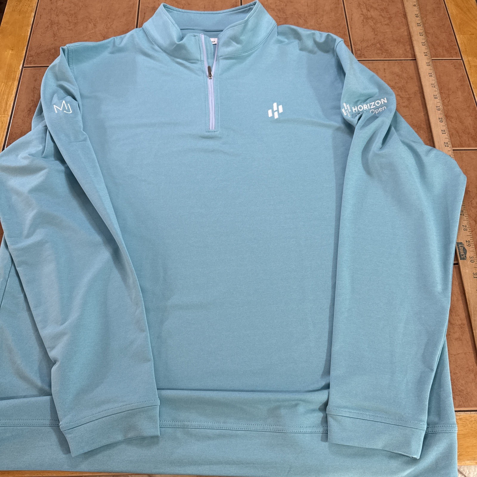 Peter Millar Sz XXL 1/4 Zip Pullover Teal Performance Golf Stretch Irish Open