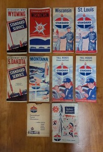 Lot Of 10 Vtg STANDARD OIL COMPANY United States Folding Road Maps