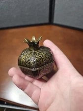 Vintage Acar Embossed Pomegranate Shaped Trinket Box ISO 9001 From Turkey