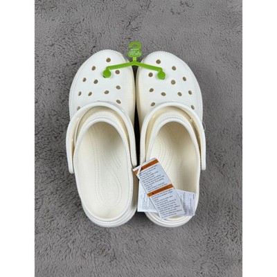 NWT Crocs Crush Clog Women's Size 10 Men's 9 White Platform Comfort Shoes