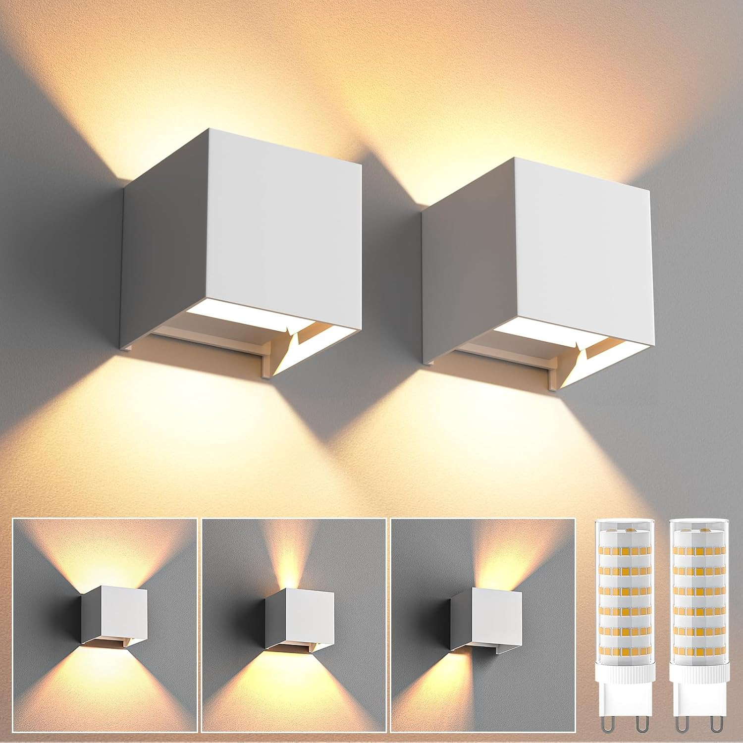 Coppia Applique da Interni G9 LED Design Minimalista Sostituibile - 1