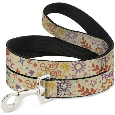 Dog Leash Summer Harmony Collage Beige/Multi Color NARROW 0.5'' (US IMPORT)