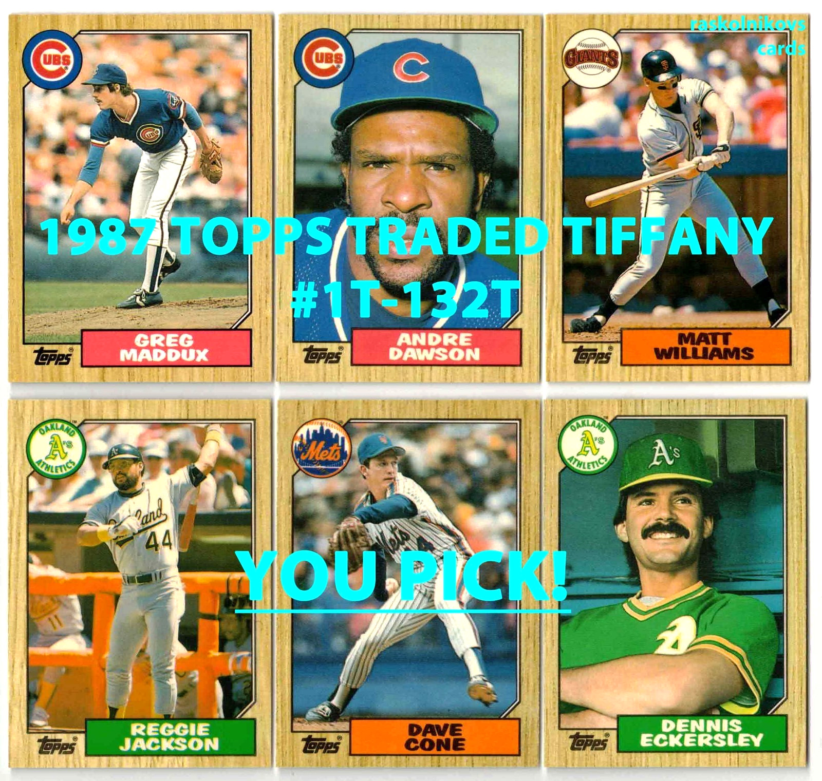 1987 Topps Traded TIFFANY #1T-132T Your Choice $2 or 2 Card Minimum YOU PICK!