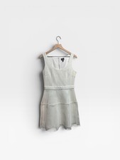 Worthington White Mesh Overlay Fit & Flare Mini Dress Women's 8 Cocktail Party