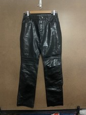 GAP 100 Genuine Leather Pants Women's Size 8 Bootcut Straight Black Vintage Y2K