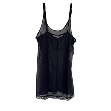 Victoria's Secret Camisole Women S Black Sheer Mesh Lace Trim Vintage Y2K Goth