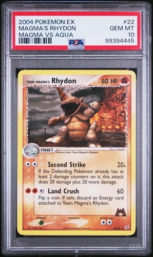 Team Magma's Rhydon graded PSA 10 for sale on eBay