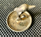 DOLPHIN ON THE WAVE BRONZE TONE VINTAGE ASHTRAY 3 1/4" X 3" TALL MADE IN CHINA — photo 2