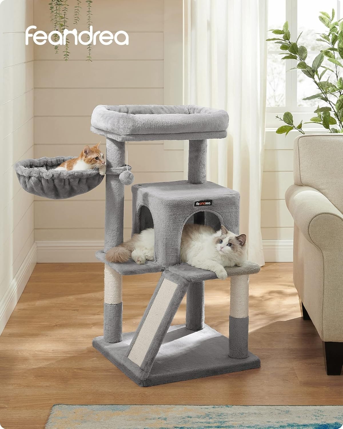 Albero per gatti con tiragraffi in sisal naturale foto 3