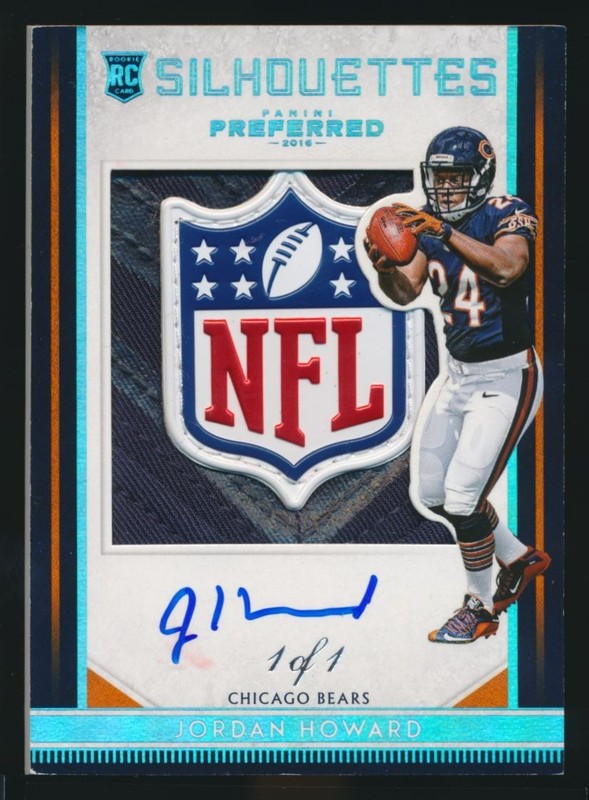 2016 Preferred Jordan Howard Rookie NFL Logo Shield Auto RPA 1/1 Rookie Patch