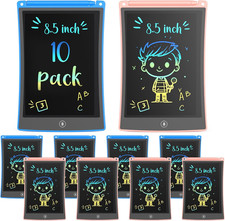10 Pack LCD Writing Tablet with Stylus, 8.5In Erasable Doodle Board Mess Free Dr