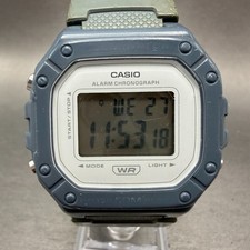 Casio Illuminator Watch Men 43mm Blue Gray Alarm Chrono Digital W-218H New Batt