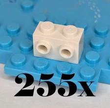 255x LEGO White Brick Modified 1x2 with Studs on 1 Side Part #11211 Bulk Lot