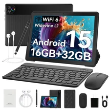 Android 15 10inch Tablet Set,5-Core 16GB RAM+32GB ROM ,5000mAh,Black