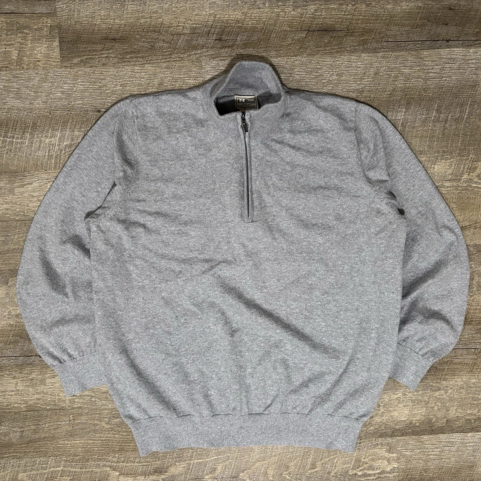 L.L. Bean 1/4 Zip Pullover Sweater Men’s XL Gray Cashmere Blend Regular Fit