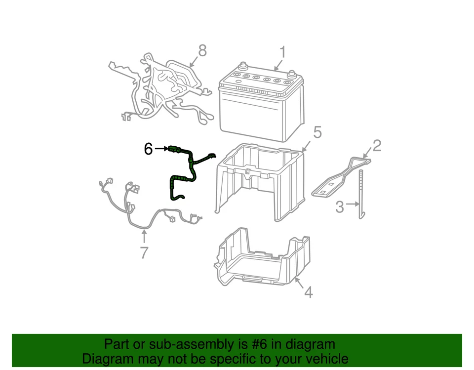 Original 2002-2006 Acura RSX - Conjunto de cable batería tierra 32600-S6M-A00 Foto 2 de 2
