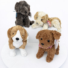 Ty Beanie Babies Dogs Lot of 4 MWMT Banjo Rowdy Side-kick Frisbee Mint New