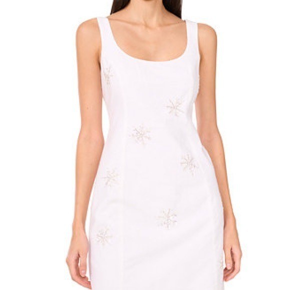 STATE White Embellished Sleeveless Top