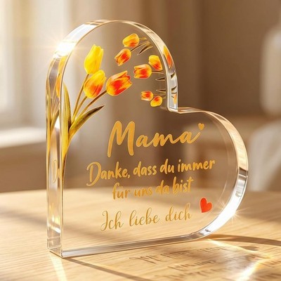 Geschenke für Mama Herz Acryl Weihnachtsgeschenke für Mama Muttertagsgeschenk