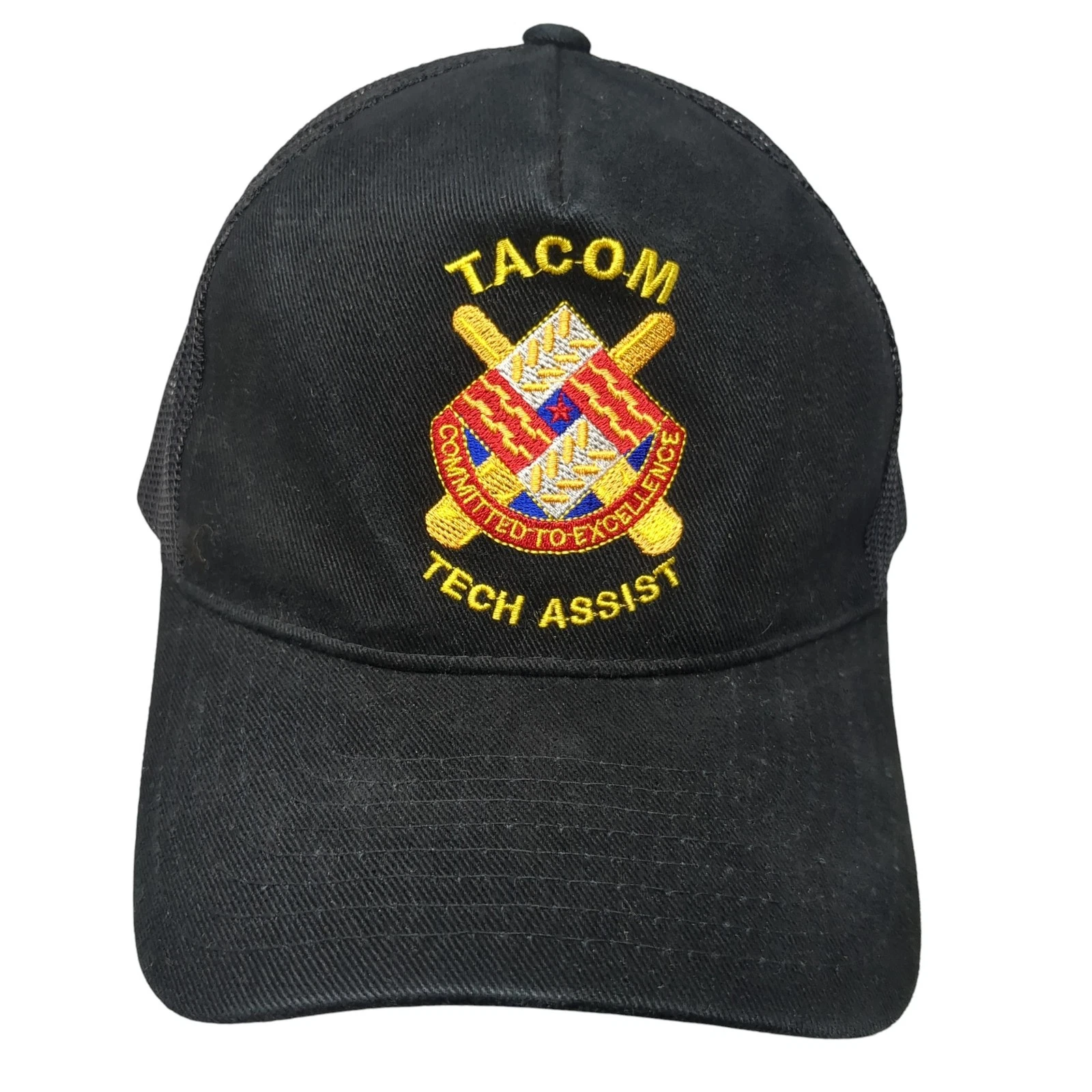 Tacom Tech Assist Snapback Trucker Hat Black One Size Adjustable Mesh Back