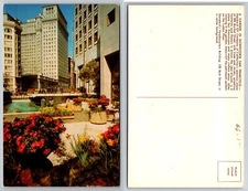 Golden Fountain Union Square Flowers Downtown San Francisco California CA Postca