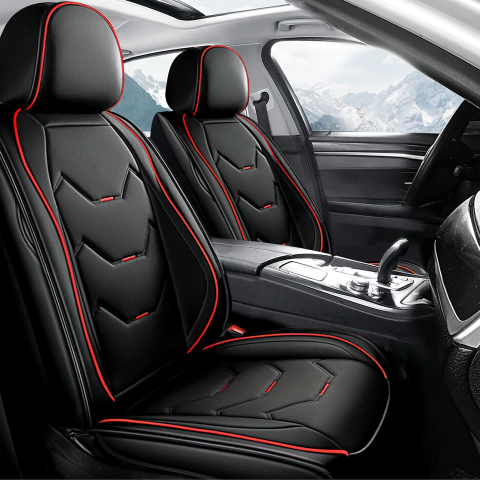 For KIA Soul Faux Leather Car Seat Covers 5-Seat Front Rear Full Set Cushion Pad Foto 2 de 4