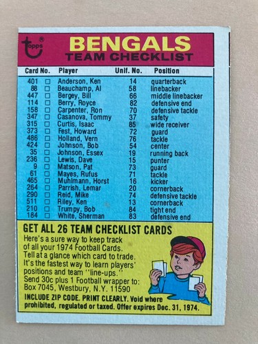 1974 Topps Football Team Checklist Pick from photos .10¢ shipping after 1st one! - Picture 24 of 211