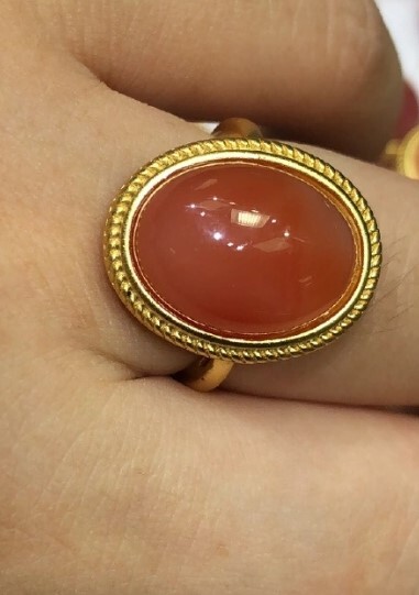 FLEXIBLE NEWHIGHEND*RARE*AMAZINGLY GORGEOUS RAINBOW CARNELIAN JADE GOLDS925 RING