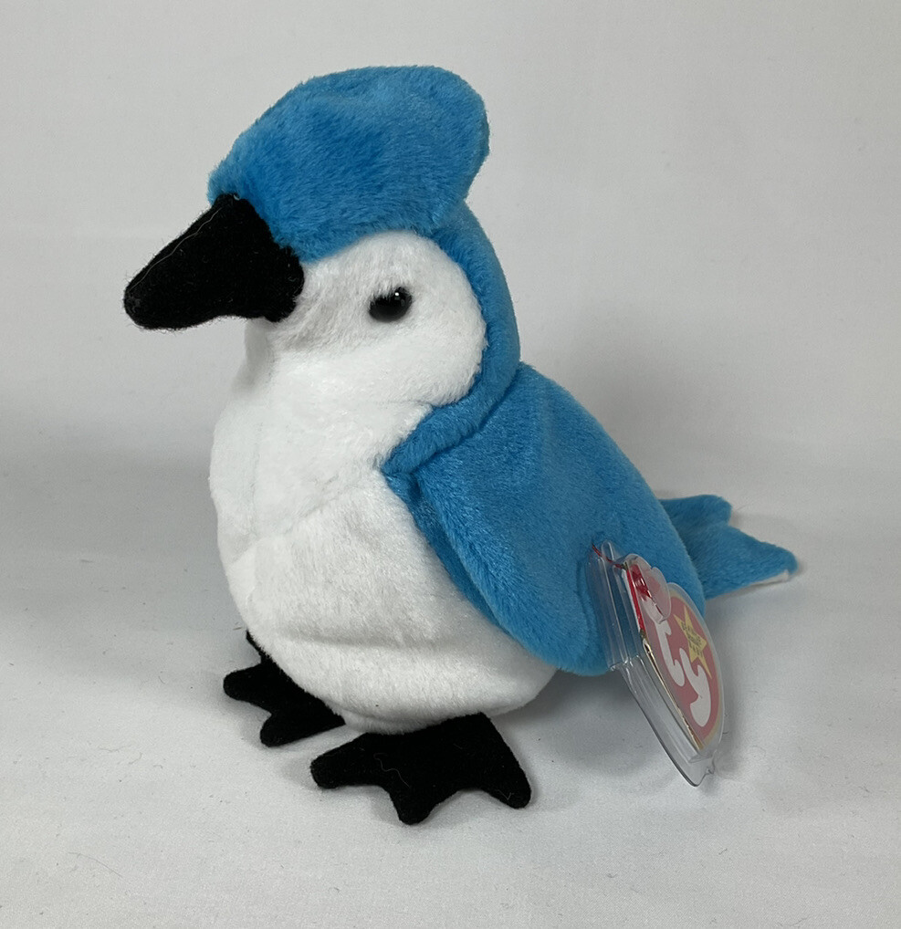 1997/1998 Ty Beanie Baby Rocket The Blue Jay - RARE, Tag Errors