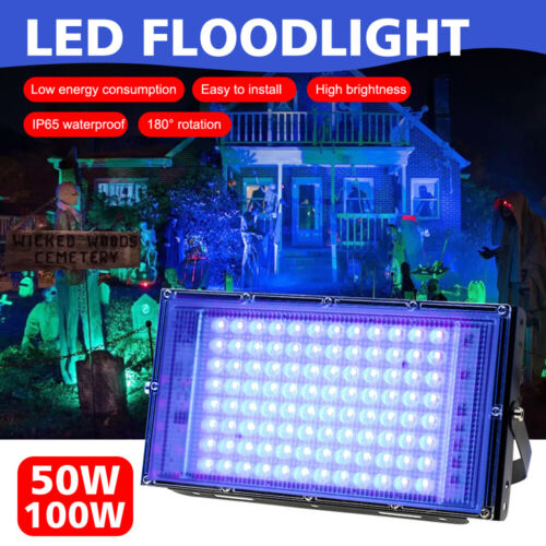 100W UV LED Blacklight IP65 Flood Light Party Stage Halloween Club Black Light - Picture 2 of 22