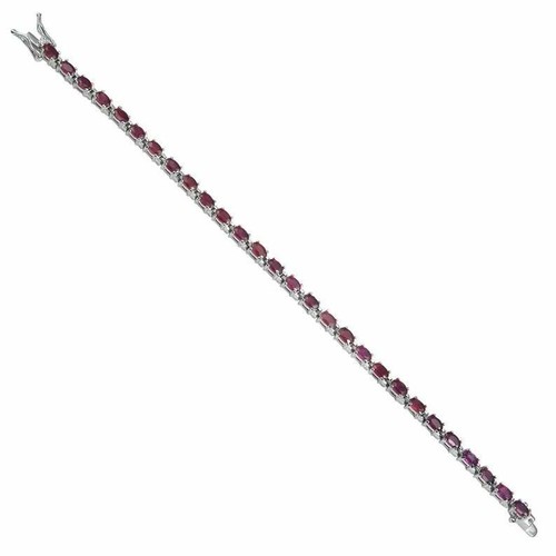 5x3 mm Natural Ruby Oval Cut Gemstone 925 Sterling Silver Tennis Bracelet - Picture 3 of 4