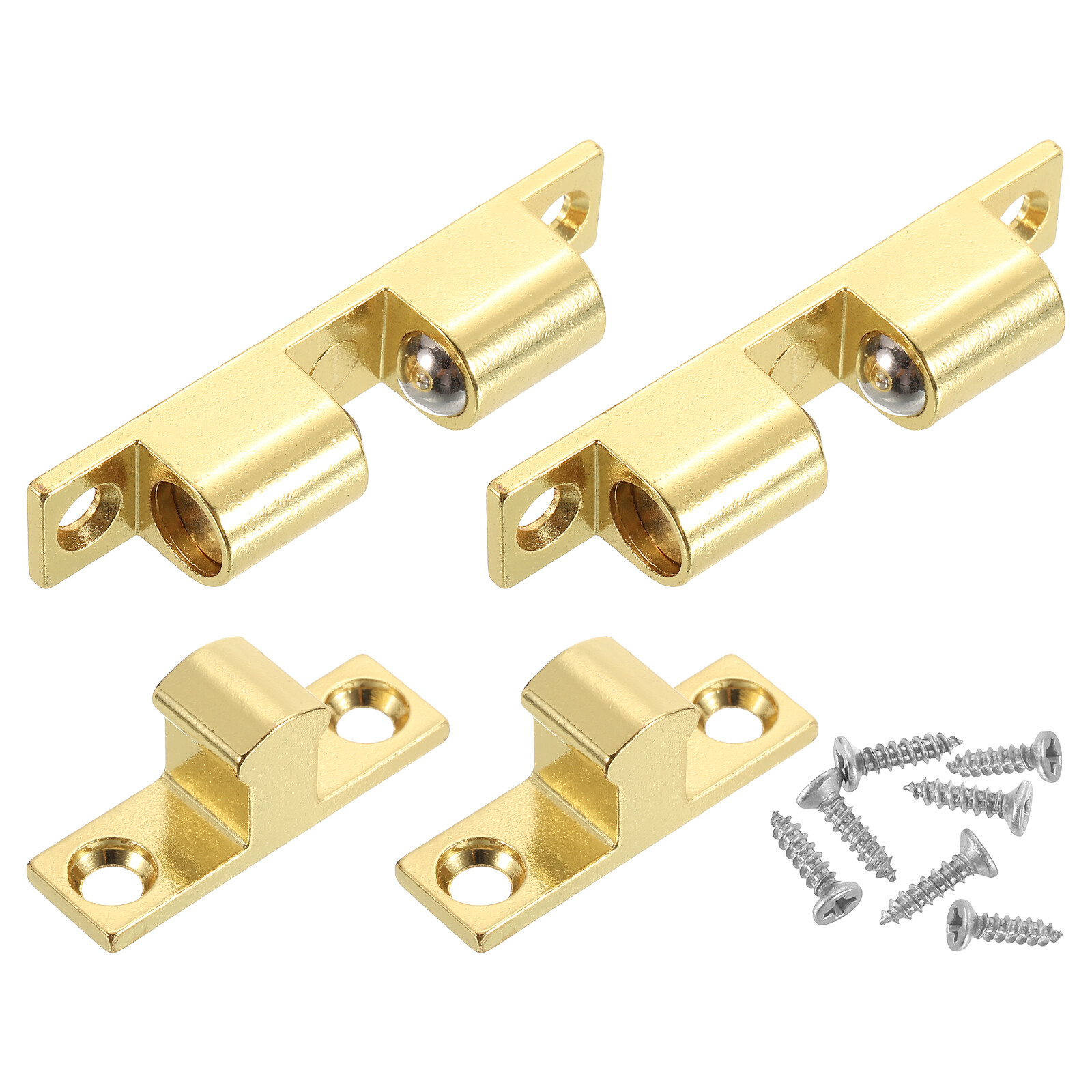 2Pcs Brass Double Roller Cabinet Latches for Closet Doors