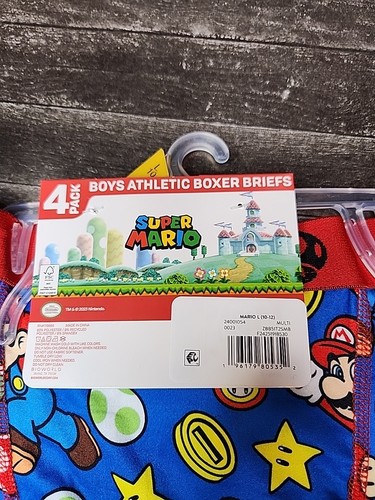 NEW Super Mario Bros 4-Pack All Over Print Boxer Briefs, Boys Size Large 10/12 - Picture 8 of 8