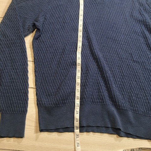 Peter Millar Merino Wool Cotton Blend 1/4 Zip Golf Sweater Men's XXL Blue - Picture 5 of 8