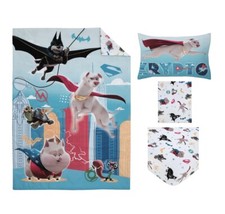 DC League Of Superpets 4Piece Toddler Bed Set Quilt Pillowcase Fitted Flat Sheet