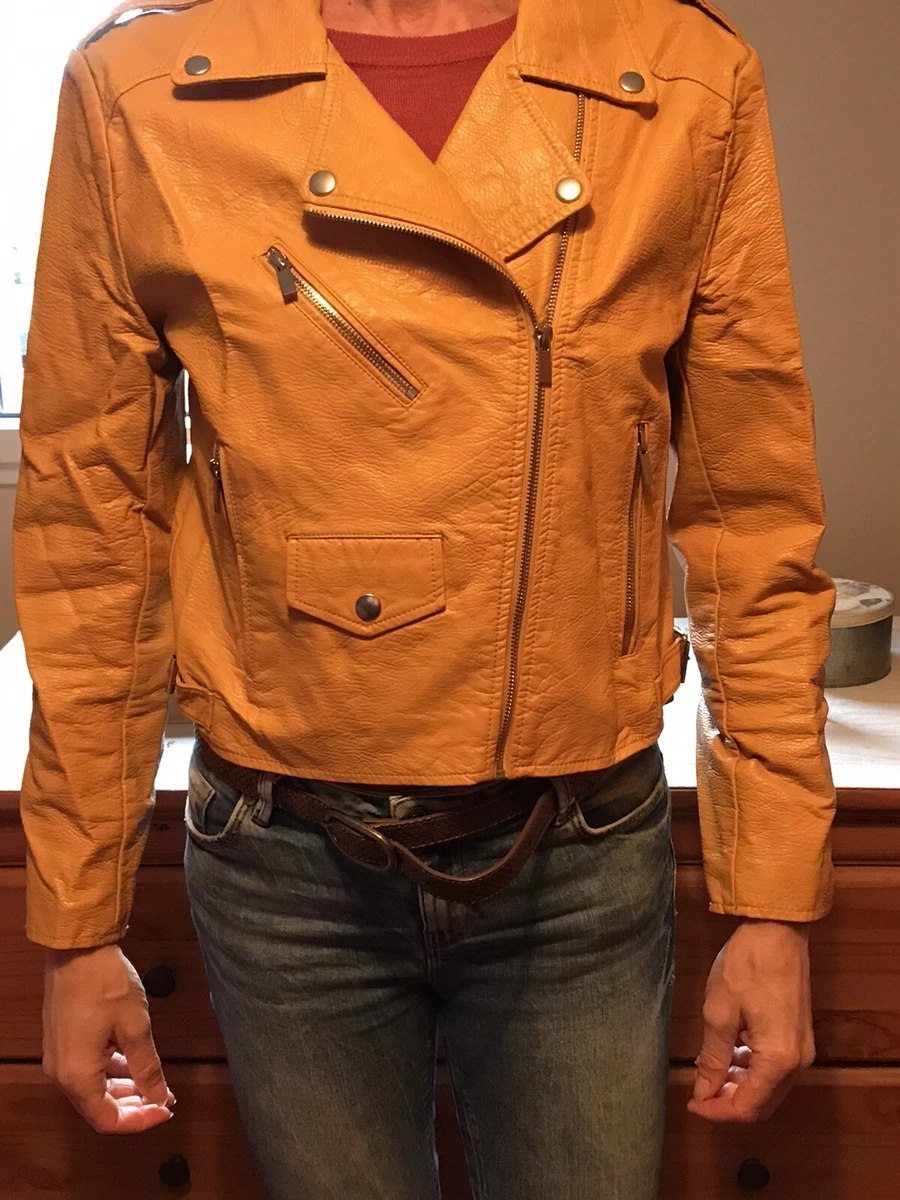 Veste Simili Cuir Moutarde Jennifer Taille L Neuve eBay