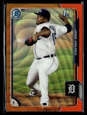 2015 Bowman #BCP139 Jose Valdez Chrome Prospects Orange Wave Refractors Card