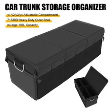 Folding Trunk Cargo Organizer Collapse Storage Box Net Bin Car SUV Bag Black US