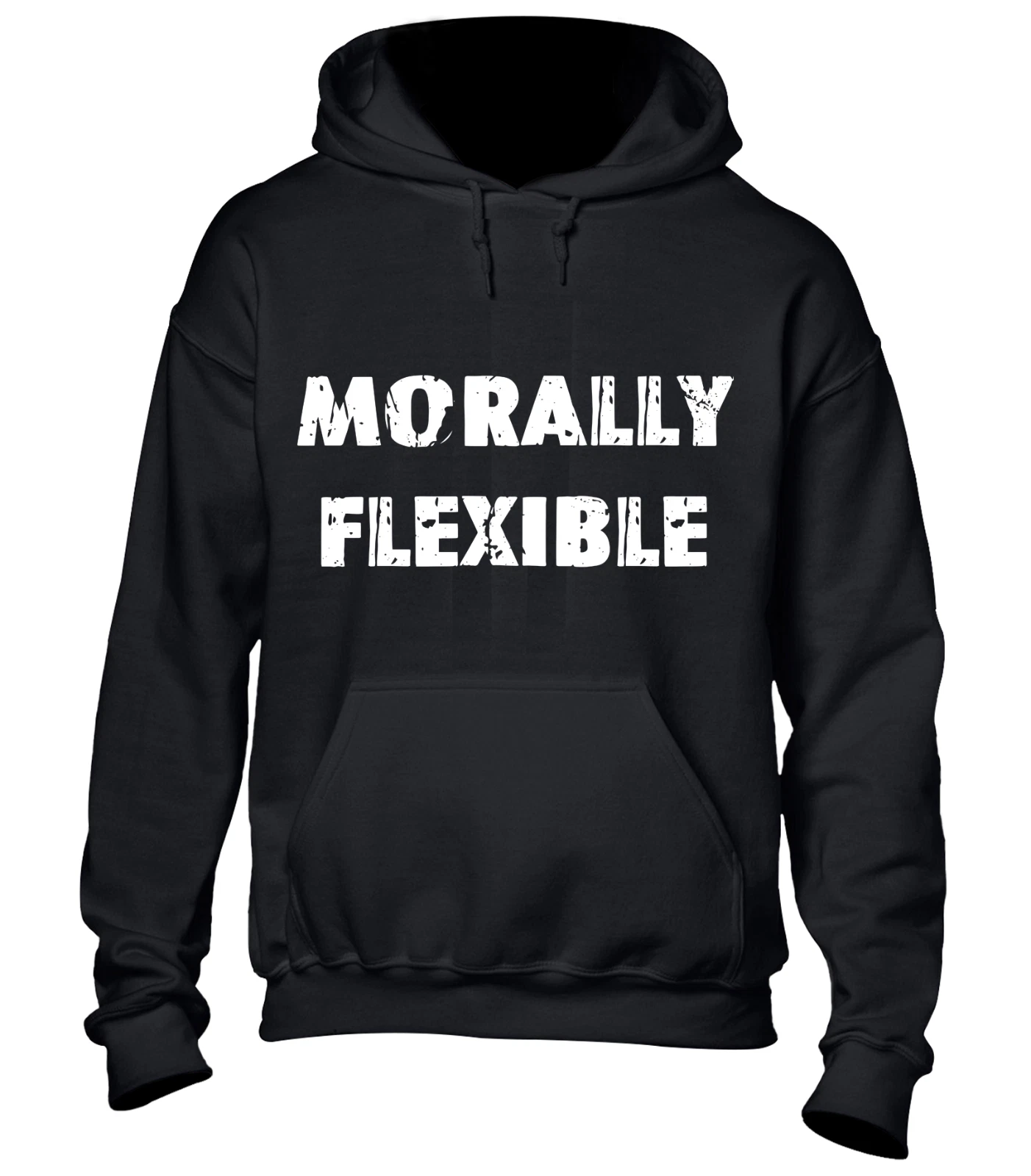 RHUDE FELPA CON CAPPUCCIO MORALMENTE FLESSIBILE DIVERTENTE RUDE SCHERZO DESIGN NOVITÀ SLOGAN OFFENSIVO